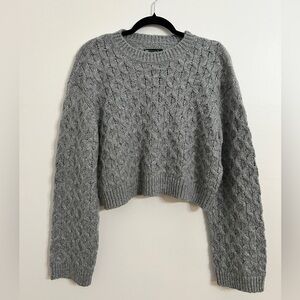 Women’s Gray cable knit crop sweater ASOS medium size 8